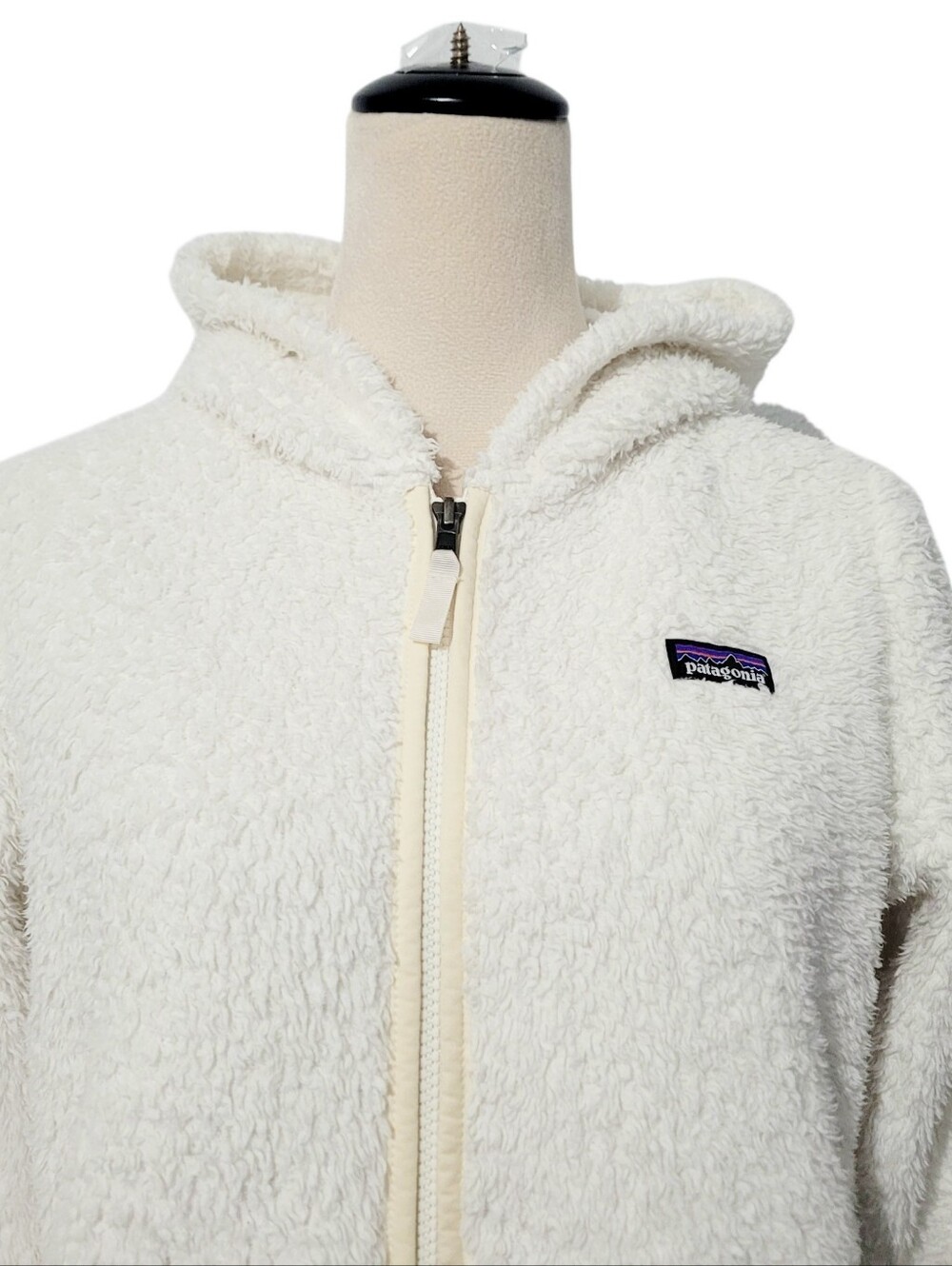 Patagonia Los Gatos Fleece Hoodie Jacket Women's Ivory Full Zip Teddy Sherpa Med - Picture 3 of 13